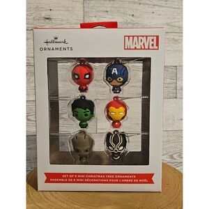 Mini Marvel Super Heroes Shatterproof Hallmark Ornaments, Set of 6